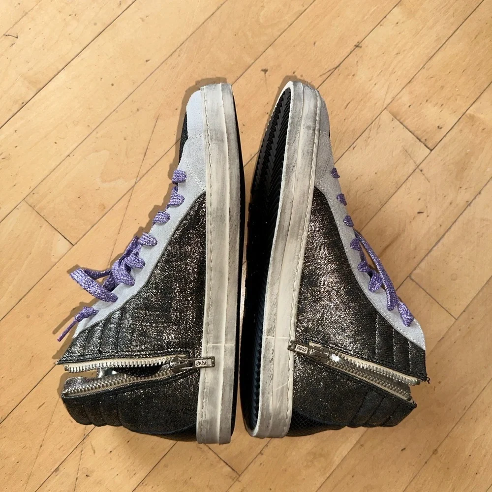 Like new P448 Hi Top glitter platform sneaker, 38/8   CB2322 - Picture 3 of 10